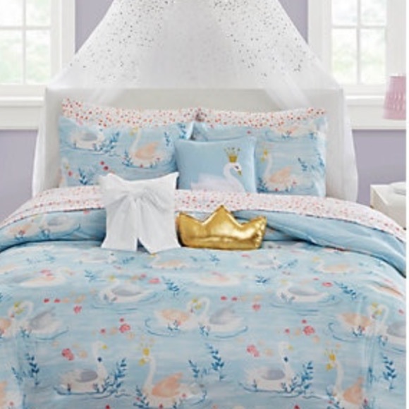 Lightning Bug Bedding Nwt Beautiful Twin Sized Swan Comforter